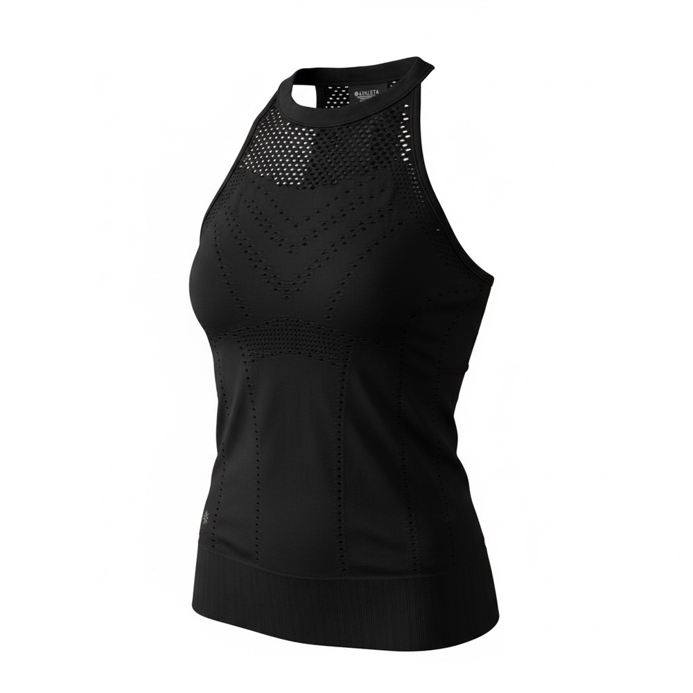 Athleta Black Mesh Activewear Top - Size Small